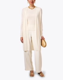 Look image thumbnail - Lafayette 148 New York - Ivory Ribbed Shell