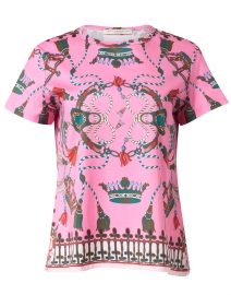 Pink Crown Print Cotton T-Shirt