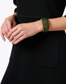 Look image thumbnail - Gas Bijoux - Izzia Green Beaded Cuff Bracelet