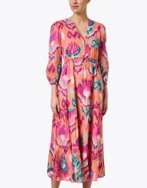 Front image thumbnail - Banjanan - Castor Pink Multi Ikat Cotton Dress 