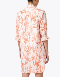 Back image thumbnail - Finley - Miller White and Coral Print Shirt Dress