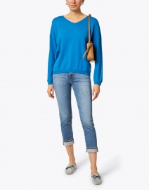 Saint James - Cleveland Electric Blue Wool and Cashmere Sweater