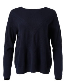 Product image thumbnail - Repeat Cashmere - Navy Chevron Cashmere Sweater