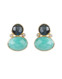 Product image thumbnail - Atelier Mon - Amazonite and Labradorite Stud Earrings