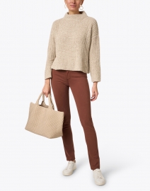 Eileen Fisher - Wheat Beige Cotton Boucle Sweater