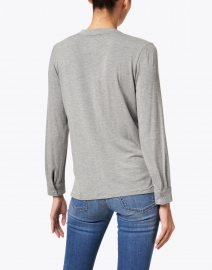 Back image thumbnail - Majestic Filatures - Grey Soft Touch Henley Top