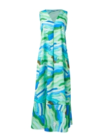 Blue and Green Print Cotton Dress