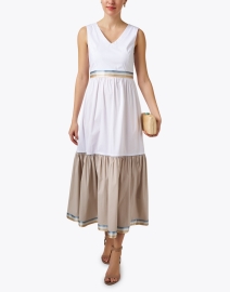 Look image thumbnail - Purotatto - White and Beige Cotton Dress