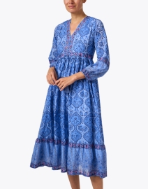 Front image thumbnail - Bella Tu - Gia Blue Drawstring Dress