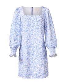 Product image thumbnail - Sail to Sable - Blue and White Print Crepe Dress
