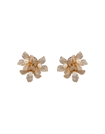 Crystal and Pearl Cluster Flower Earrings