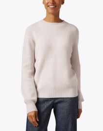 Front image thumbnail - Kinross - Beige Cashmere Thermal Sweater