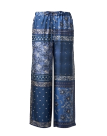 Pomez Blue Bandana Print Silk Pant