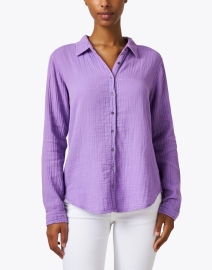 Front image thumbnail - Xirena - Scout Purple Cotton Gauze Shirt