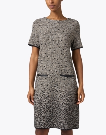 Front image thumbnail - Marc Cain - Grey and Black Wool Cotton Tweed Dress