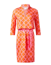 Pink and Orange Print Cotton Dress