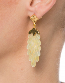 White Iridescent Feather Drop Earrings