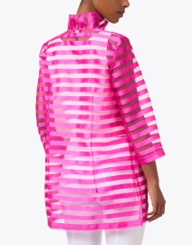 Back image thumbnail - Connie Roberson - Rita Pink Striped Silk Jacket