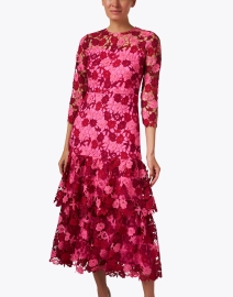 Front image thumbnail - Shoshanna - Pink and Burgundy Lace Dress
