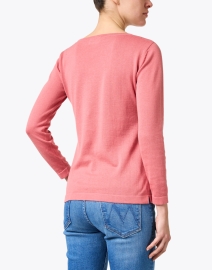 Back image thumbnail - Blue - Soft Red Pima Cotton Sweater 