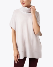 Front image thumbnail - Kinross - Beige Cashmere Popover Sweater