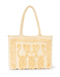Product image thumbnail - Casa Isota - Ava Yellow Geo Woven Cotton Shoulder Bag
