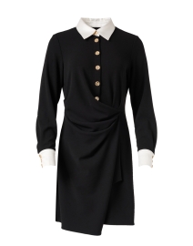 Product image thumbnail - Edward Achour - Black Contrast Collar Dress