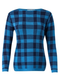 Inlet Blue Check Cotton Sweater