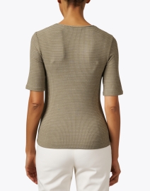 Back image thumbnail - Vince - Green Striped Knit Top