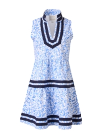 Blue Floral Cotton Tunic Dress