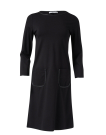 Product image thumbnail - Weill - Black Stretch Knit Dress