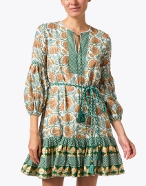 Front image thumbnail - Oliphant - Amber Green Floral Print Dress