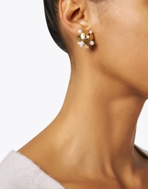 Look image thumbnail - Oscar de la Renta - Victoria Gold and Pearl Cluster Earrings