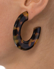Look image thumbnail - Pono by Joan Goodman - Gia Tortoise Resin Hoop Earrings