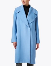 Front image thumbnail - Fleurette - Light Blue Wool Coat