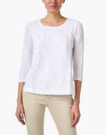 Front image thumbnail - WHY CI - White Embroidered Linen Top