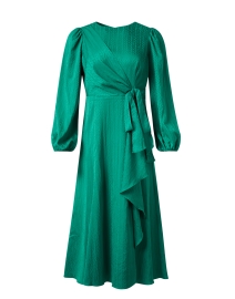 Marie Green Satin Jacquard Dress