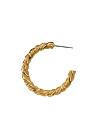 Back image thumbnail - Ben-Amun - Gold Torsade Hoop Earrings