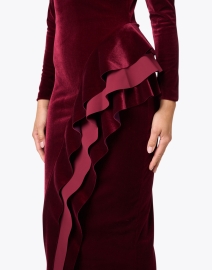 Extra_1 image thumbnail - Chiara Boni La Petite Robe - Modesta Burgundy Velvet Ruffle Dress