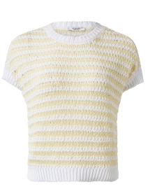 Product image thumbnail - Peserico - White and Yellow Striped Sweater