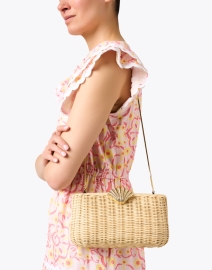 Look image thumbnail - Poolside - The Classica Rattan Shell Clutch