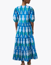 Back image thumbnail - Oliphant - Blue Print Cotton Dress