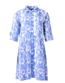 Product image thumbnail - Ro's Garden - Deauville Blue and White Printed Shirt Dress