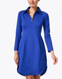 Front image thumbnail - Chloe Kristyn - Patricia Blue Quarter Zip Dress