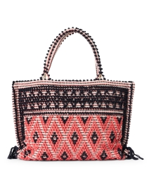 Product image thumbnail - Casa Isota - Camilla Black and Red Woven Bag