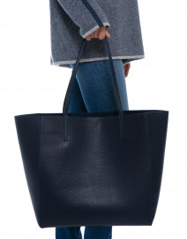 Navy Leather Tote