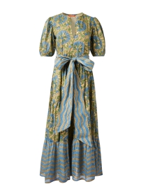 Blue and Gold Print Cotton Dress
