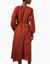 Back image thumbnail - Momoni - Caldes Rust Cotton Dress