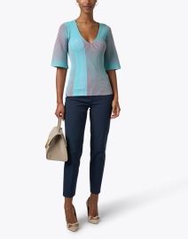 Look image thumbnail - Emporio Armani - Blue and Red Abstract Sweater