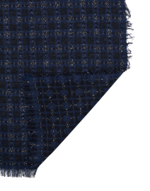 Back image thumbnail - Jane Carr - Black and Navy Cashmere Scarf